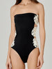Leaf Patchwork Cutout Strapless Swimsuit