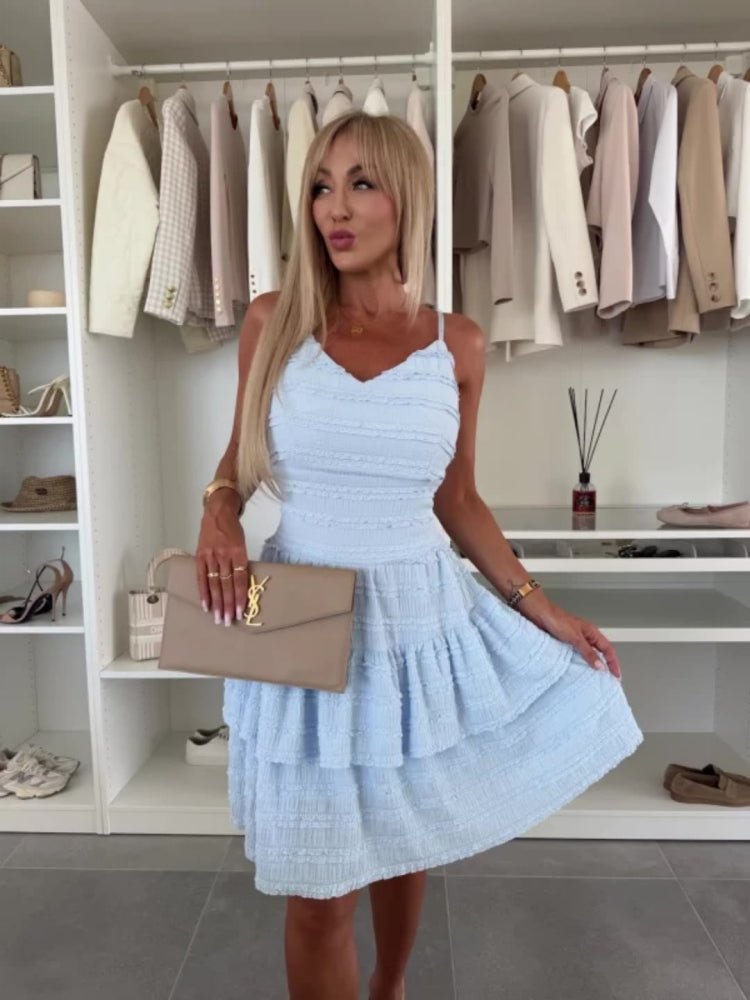 Solid Slip Lace Trim Mini Dress