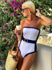 Black White Contrast Luxe Resort Swimsuit