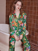 Forest Garden Print Ice Silk Long Sleeve Casual Wear Set