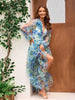 Floral Appliqué One Piece Swimsuit Set