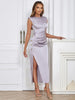Minimalist Ruched Satin Dress