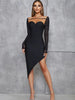 Sexy Bandage High Collar Mesh Dress