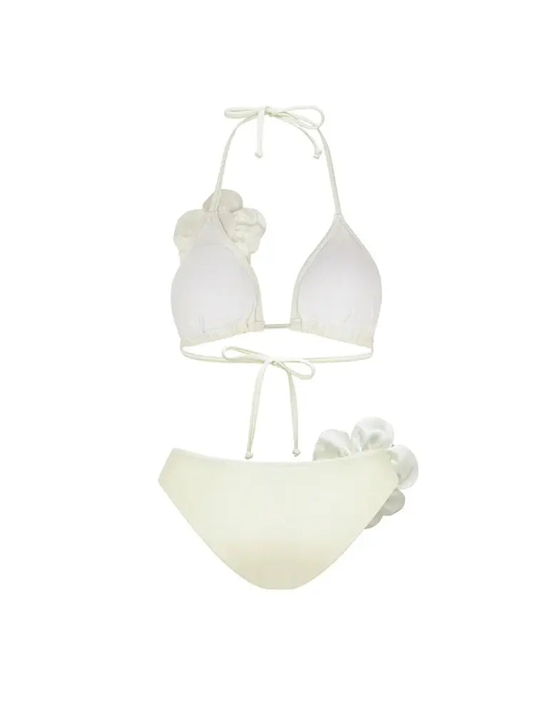 Halter 3D Floral Sexy Bikini Set