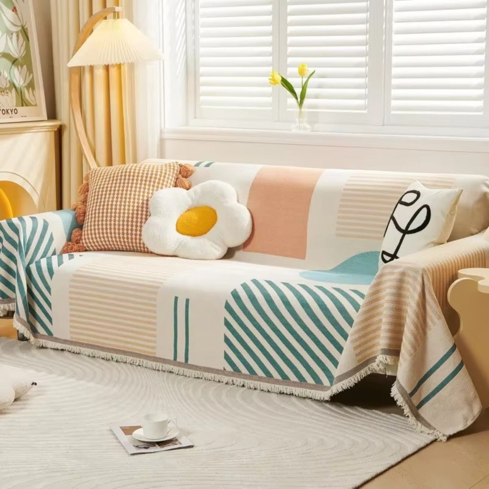 Meringue Chenille Geometry Sofa Cover