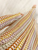 Boho V Neck Bell Sleeve Wavy Striped Crochet Beach Vacation Maxi Dress - Pink