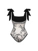 Reversible Vintage Print One Piece Swimsuit