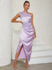 Sophisticated One-Shoulder Evening Dress