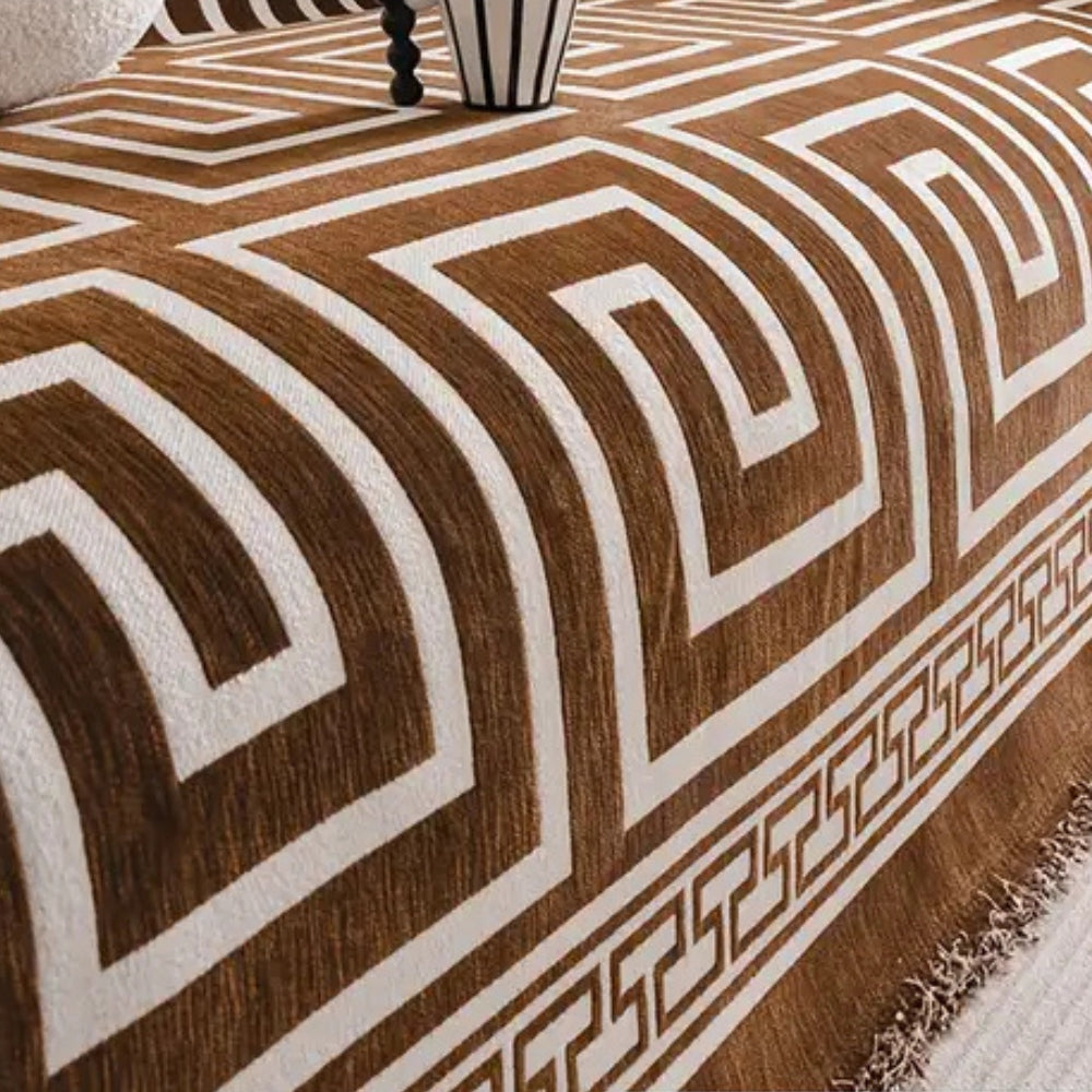 Meander Tassels Chenille Sofa Cover