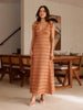 Summer French V-Neck Texture Maxi Dress