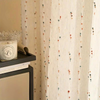 Sheer white curtain with small floral print, lightweight decorative window drape for living room or bedroom
