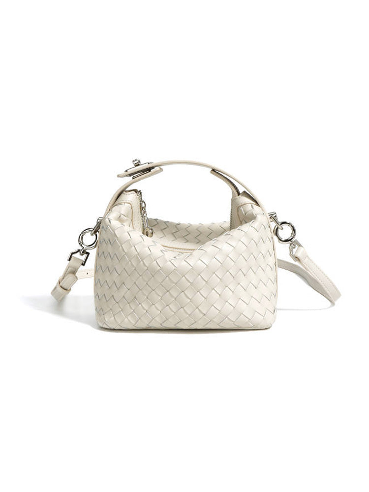 Handwoven Handheld Leather Bag