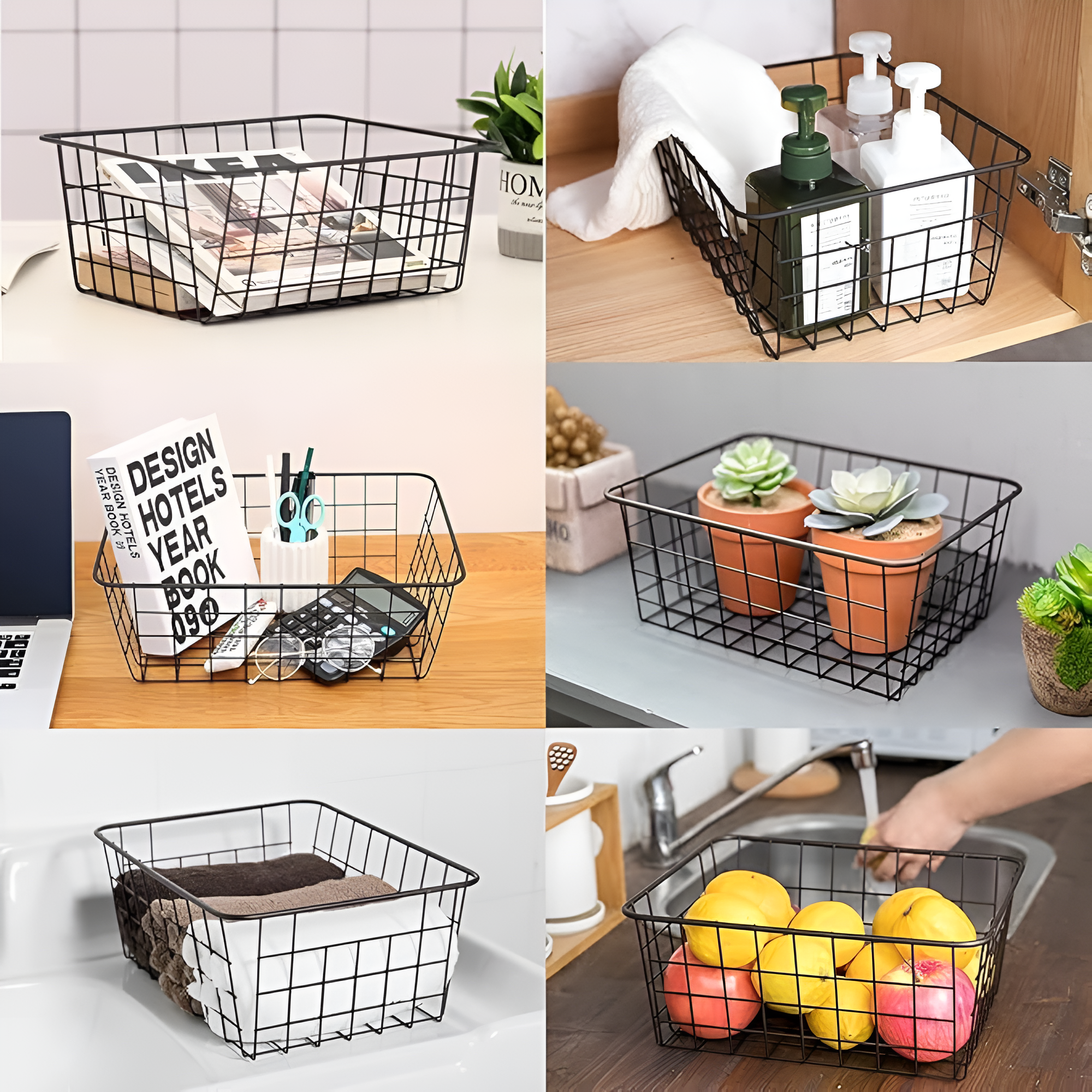 Sleek Wire Organizer Storage Basket