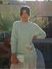 Mint Green Sweater with Cocktail Pattern & Sheer Tulle Maxi Skirt Outfit