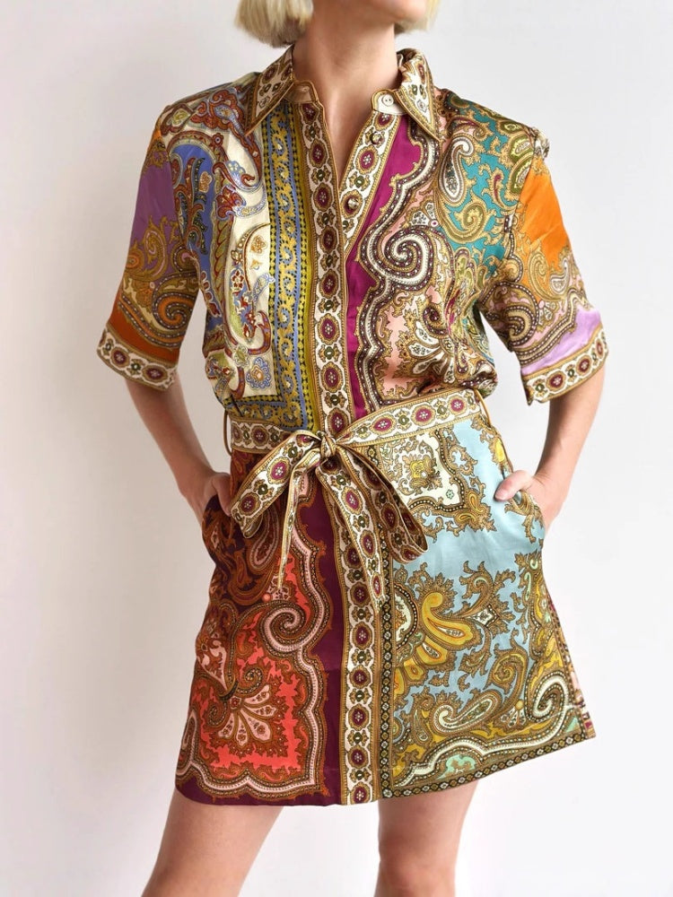 Shirt-Style Linen Dress