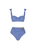 Morandi Blue High-Waist Bikini Set