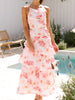 One-Shoulder Strappy Floral Print Dress