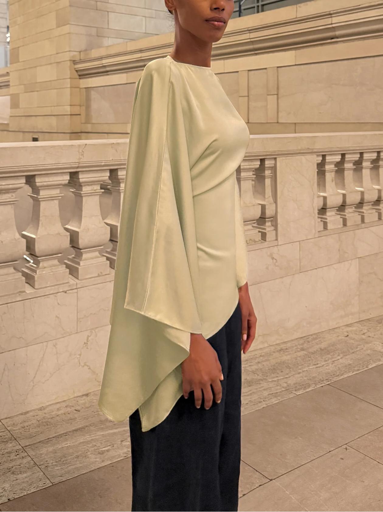 Asymmetrical Butterfly Top in Sage Green