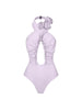 3D Floral Halter Backless Swimsuit Set