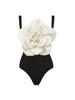 Floral Accent One-Piece Swimsuit Set