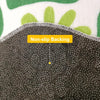 Green and white bathroom rug with retro text design ‘You Look Good’, soft absorbent bath mat with floral accent