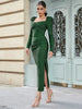 Strapless Puff-Sleeve Bandage Dress
