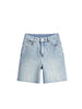 High-Waist Stretch Denim Shorts