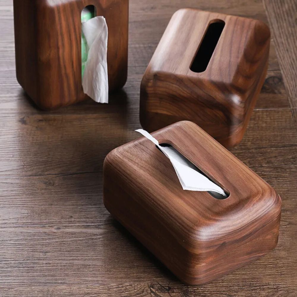 Earthtone Wooden Tissue Holder