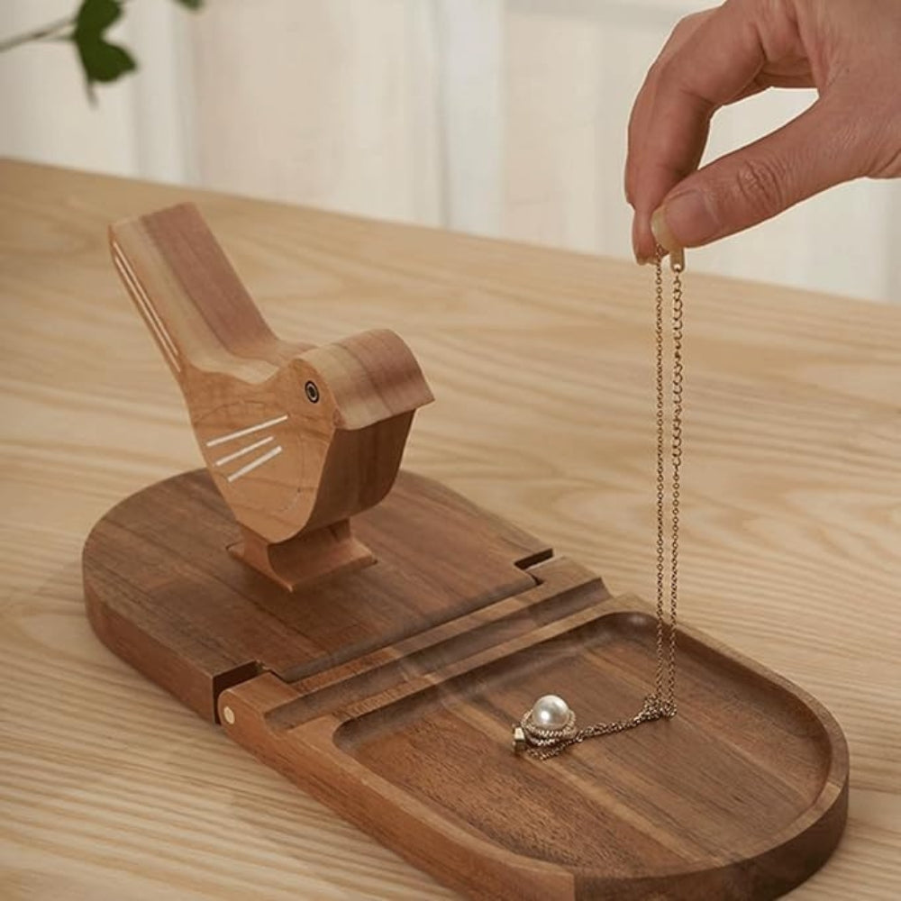 Sparrow Bird Wooden Multi-Use Bookends