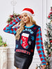 Casual Christmas Socks Embroidery Knit Sweater