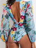 One Piece Cutout Printed Swimsuit Set
