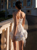 Red 3D Flower Hem Sexy Lace-Up Off-Shoulder Mini Dress