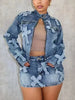 Designer Denim Skirt & Jacket Set
