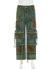 Trendy Contrast Denim Pants