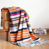 Rainbow Striped Tassel Blanket