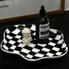 Classic Checkered Ceramic Plate