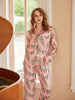 Phoenix Feather and Butterfly Print Long-Sleeve Pajama Set
