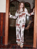 North China Leopard Ice Silk Long-Sleeve Pajama Set