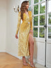 Sexy Velvet Long Sleeve Ruched Dress