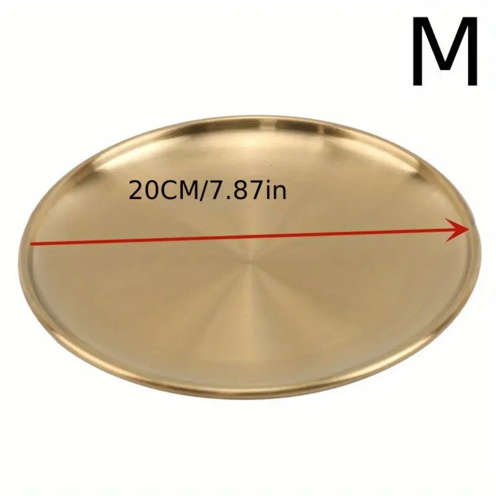 Lustrous Golden Stainless Steel Serving Plates