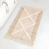 Beige Textured Fringe Tassel Rug