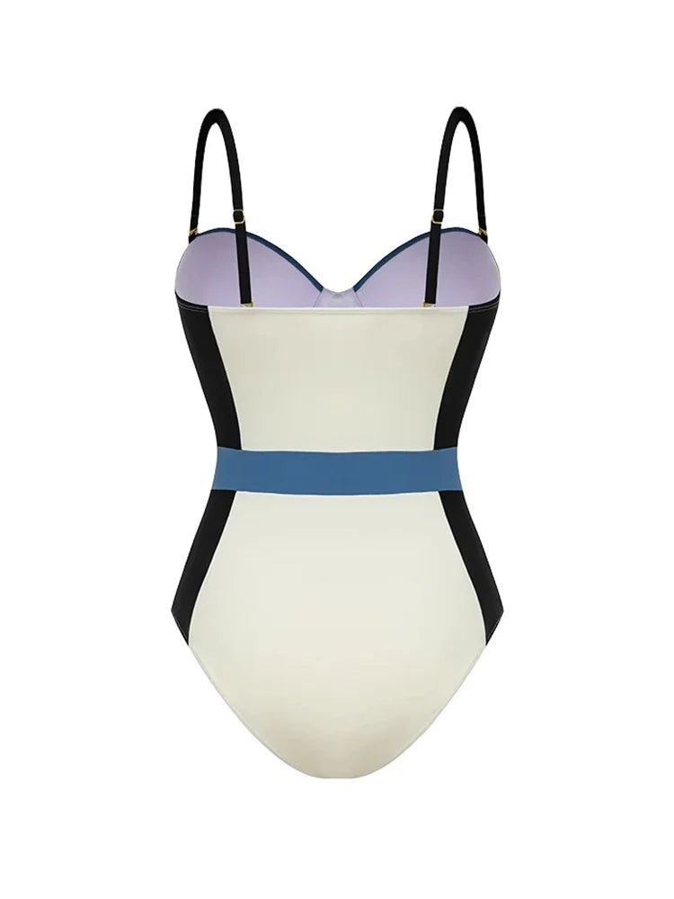 Colorblock Structured One Piece Swimsuit