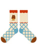 Cute Bear Pudding Pattern Cotton Socks