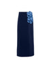 Blue 3D Floral Strapless Swimsuit