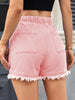 High-Waisted Drawstring Denim Shorts
