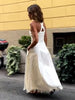Boho Fringed White Maxi Dress with Pockets