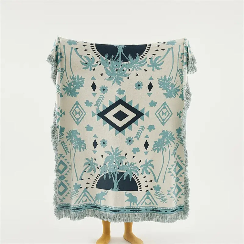 Azura Boho Geometric Knit Blanket