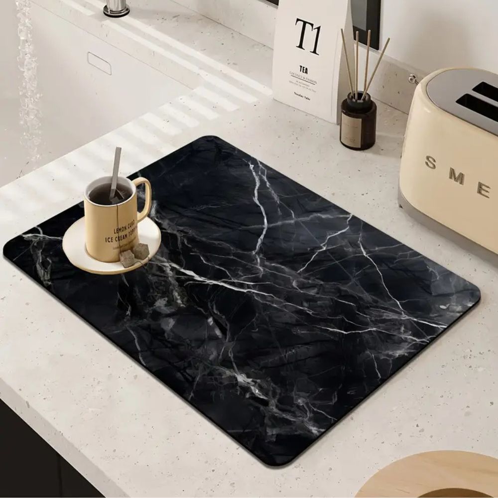 Marble Print Dish Drying Mat