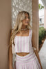 Pink And White Striped Skirt Set