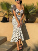 Polka Dot Ruffle Vintage Swimsuit Vacation Set